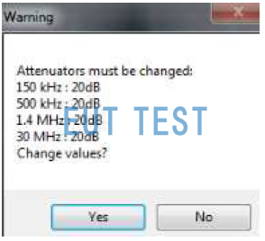 DDA55 Auto Receiver Attenuation Setup Chart