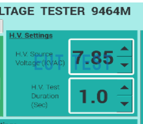 The HT9464M allows you to set the test voltage and time according to standard requirements.