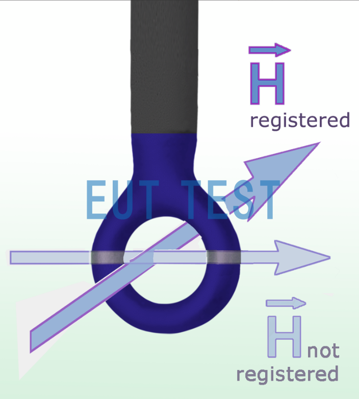 LF-R 50 Magnetic Field Probe with Measurable Magnetic Field Direction and Schematic Diagram