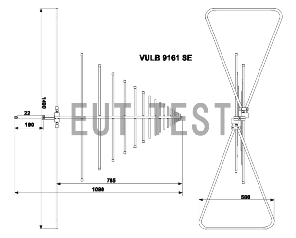 VULB 9161 SE 符合CISPR22的特殊天线尺寸图